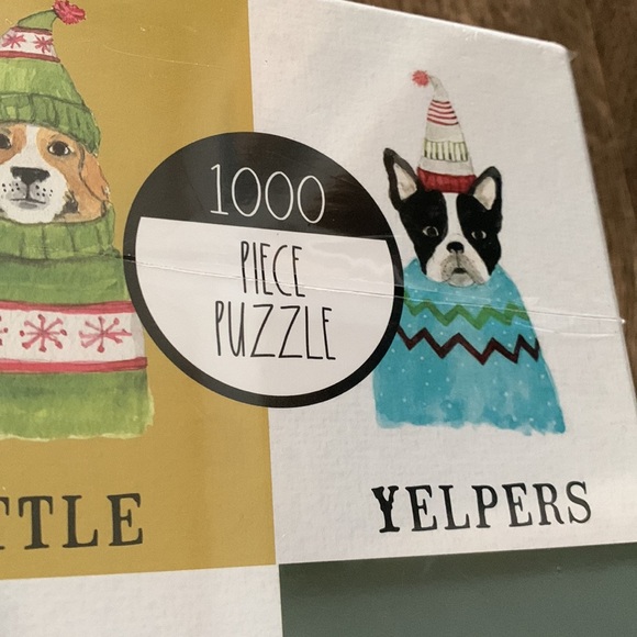 Rae Dunn Holiday Pets 1000 piece puzzle approx 27.5”X19.6”New, sealed - Picture 8 of 17